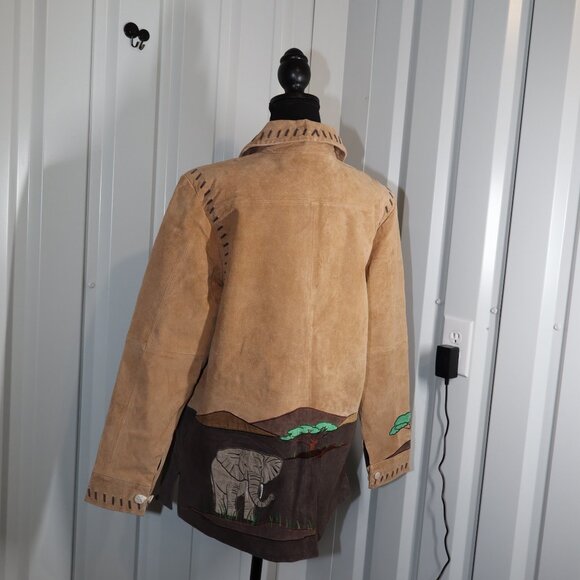 Quacker Factory Women's Safar Suede Full Zip Jacket Size Med NWT Giraffe Tiger - Picture 2 of 10